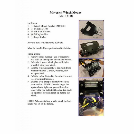 EMP Winch Mount - Can Am Maverick - alt image 2
