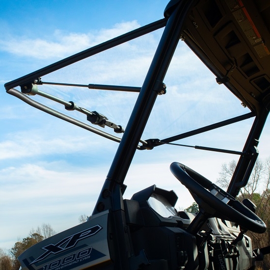 Falcon Ridge Hard Coated Velocity Flip Up Front Windshield - 2013-25 Full Size Polaris Ranger w/ Pro-Fit Cage - alt image 4