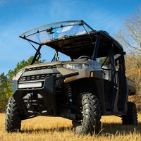 Falcon Ridge Hard Coated Velocity Flip Up Front Windshield - 2013-25 Full Size Polaris Ranger w/ Pro-Fit Cage