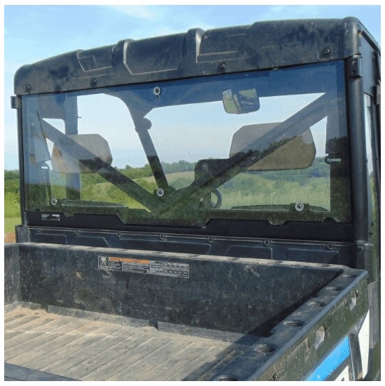 3 Star Hard Rear Windshield - 2013-19 Polaris Ranger XP 570, XP 900 - alt image 0