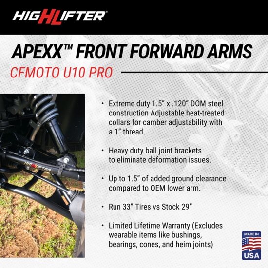 High Lifter APEXX Front Forward Upper & Lower Control Arms - CF Moto UForce U10 Pro - alt image 7