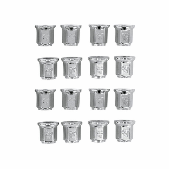 ITP Chrome 12mm x 1.25 Lug Nuts w/ Flat Base and 17mm Head, Box of 16