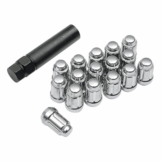 ITP Chrome 12mm x 1.25 Splined and Tapered Lug Nuts, Box of 16
