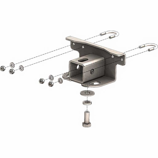 KFI Rear 2 Inch Receiver Hitch Adapter - 2007-23 Yamaha Grizzly 550, 700, Kodiak 700 - alt image 2
