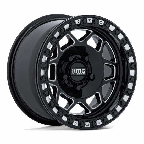 KMC KS241 Torx Gloss Black Milled Beadlock Wheel - 4/137