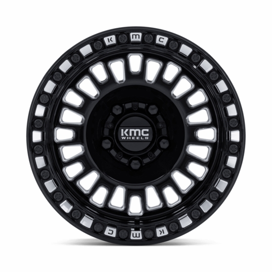 KMC KS242 Aztec Gloss Black Milled Beadlock Wheel - 4/137 - alt image 1