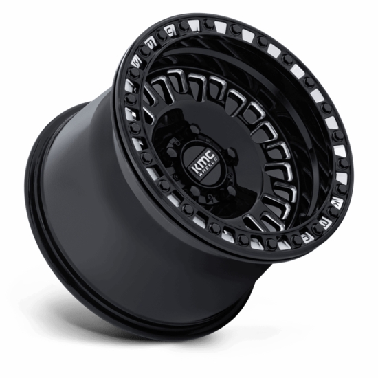 KMC KS242 Aztec Gloss Black Milled Beadlock Wheel - 4/156 - alt image 0