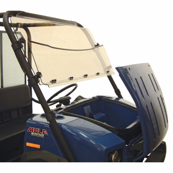 Kolpin Hard Coated Full Hinged Front Windshield - Kawasaki Mule 4000, 4010