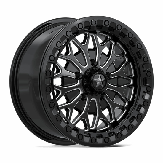 MSA MA053 Bolo Gloss Black Milled Beadlock Wheel - 5/4.5