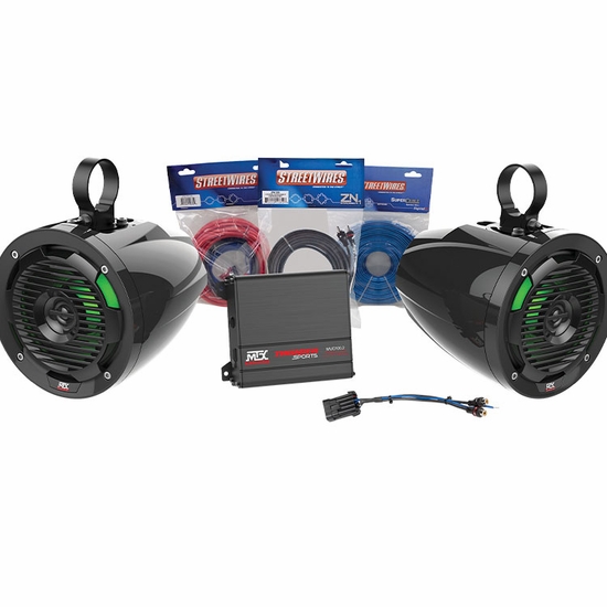 MTX Audio Amplifier and 2 Speaker Pod Package