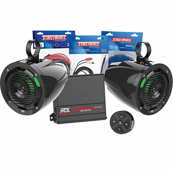 MTX Audio Bluetooth, Amplifier, 2 Tower Speaker Package