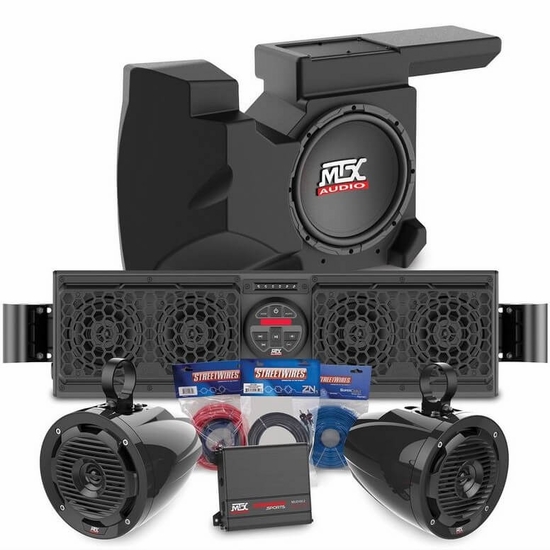 MTX Audio Bluetooth Overhead System w/ Amplified Subwoofer, Tower Speakers and Amplifier - 2014-19 Polaris RZR XP 1000