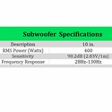 MTX Audio Loaded Subwoofer - Polaris RZR XP 1000, XP Turbo, XP Turbo S, S 1000, 900, S 900
