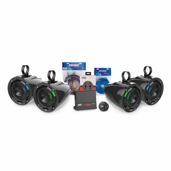 MTX Universal Bluetooth Audio, Amplifier, 4 Roll Cage Speakers Package
