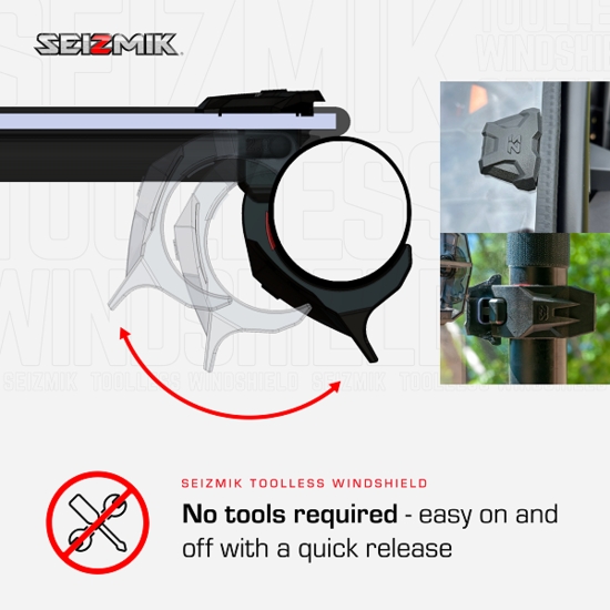 Seizmik Toolless Versa-Vent Hard Coated Front Windshield - CF Moto UForce U10 Pro - alt image 8