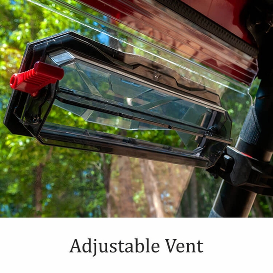 Seizmik Toolless Versa-Vent Hard Coated Front Windshield - Kawasaki Teryx KRX 1000 - alt image 7