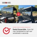 Seizmik UV Resistant Rear Folding Windshield - Kawasaki Ridge Ranch Edition