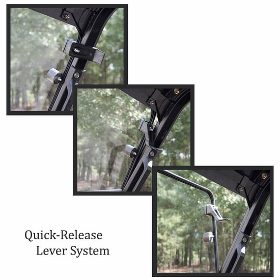 Seizmik&reg; Versa-Fold Front Windshield - 2015-22 Mid Size Polaris Ranger 500, 570, ETX, EV - alt image 3