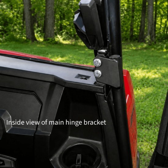 ShockPros Convertible Full, Half Hinged Doors - 2015-21 Mid Size Polaris Ranger 500, 570, ETX, EV - alt image 3