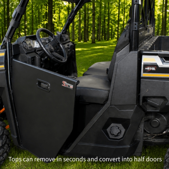 ShockPros Convertible Full, Half Hinged Doors - 2018-26 Polaris Ranger 1000, XP 1000, XP Kinetic - alt image 2