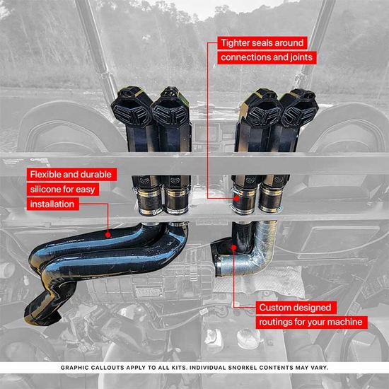 Silicone Warrior Riser Kit by Snorkel Your ATV - 2020-24 Can Am Defender HD9, HD10 - alt image 10