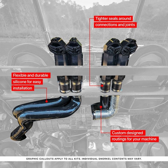 Silicone Warrior Riser Kit by Snorkel Your ATV - Polaris General - alt image 15
