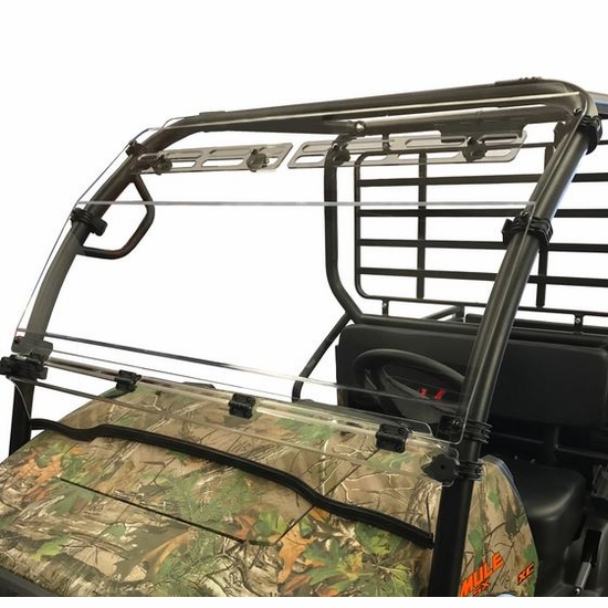 Spike Hard Coated Hinged Front Windshield w/ Vents - Kawasaki Mule SX
