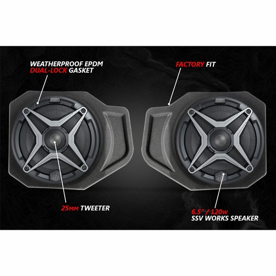 SSV Works A-Spec 3-Speaker Audio System w/ JVC - 2018-24 Polaris Ranger XP 1000 - alt image 0