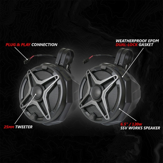 SSV Works A-Spec 5-Speaker Audio System w/ JVC - 2018-24 Polaris Ranger XP 1000 - alt image 2