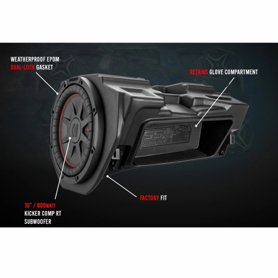 SSV Works Glove Box Subwoofer Enclosure - Polaris RZR XP Turbo S, XP 1000 - alt image 2