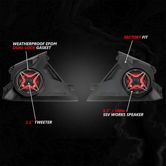 SSV Works Phase-4 V-Spec 5-Speaker Stereo System - Can Am Maverick R - alt image 0