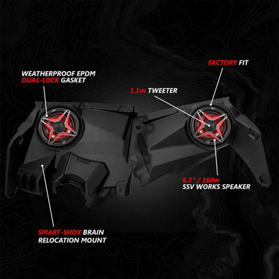 SSV Works Phase-5 V-Spec 6-Speaker System w/ JVC - Can Am Maverick X3 - alt image 1