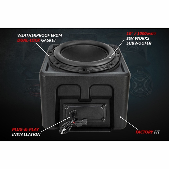 SSV Works V-Spec 3-Speaker Audio System w/ JVC - 2018-24 Polaris Ranger XP 1000 - alt image 2