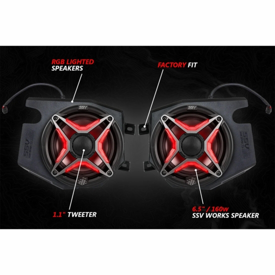 SSV Works V-Spec 3-Speaker Plug & Play Kit - 2014-23 Polaris RZR XP 1000, XP Turbo, 900 w/ RC - alt image 1