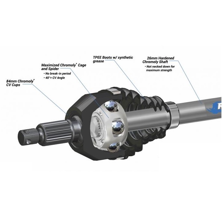 Can Am Maverick X3 (72 Inch) Rhino 2.0 Front Left HD Axle