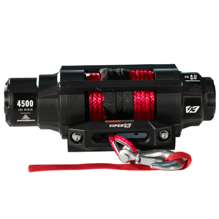 V3 4500 lb. Wide Spool Winch w/ Red Rope | Side By Side Stuff