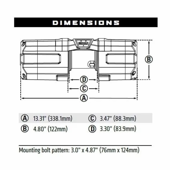 Warn Axon 3500-S Winch w/ Synthetic Rope - alt image 2