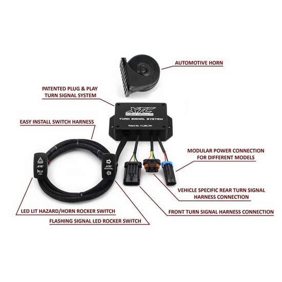XTC Plug and Play Turn Signal Kit - 2018-25 Full Size Polaris Ranger XP 1000 w/ Ride Command - alt image 0