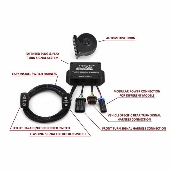 XTC Plug and Play Turn Signal Kit w/ Horn - 2019-23 Polaris RZR XP 1000, XP Turbo, Turbo S - alt image 0