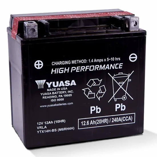 Yuasa Fresh Pack Maintenance Free Battery - 2009-24 Honda Big Red, Pioneer 500, 520, 700