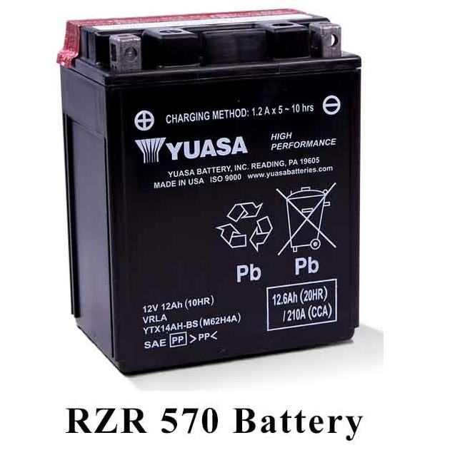 Fresh Pack Battery for Polaris RZR 570 Side by Side Stuff