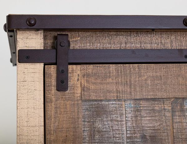 Antique 2 Drawer, 1 Sliding Door, 1 Mirror Door Armoire