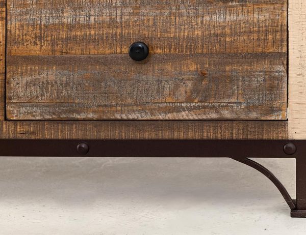 Antique 2 Drawer, 1 Sliding Door, 1 Mirror Door Armoire