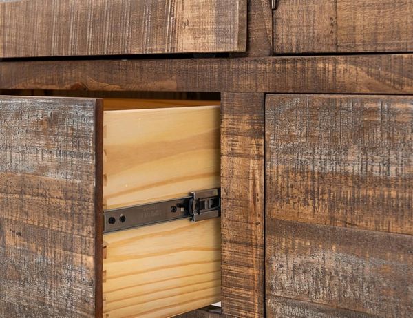 Antique 2 Drawer, 1 Sliding Door, 1 Mirror Door Armoire