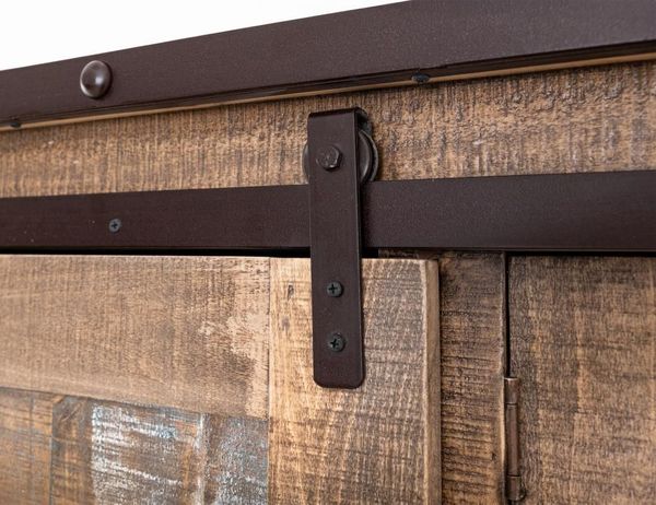 Antique 2 Drawer, 1 Sliding Door, 1 Mirror Door Armoire