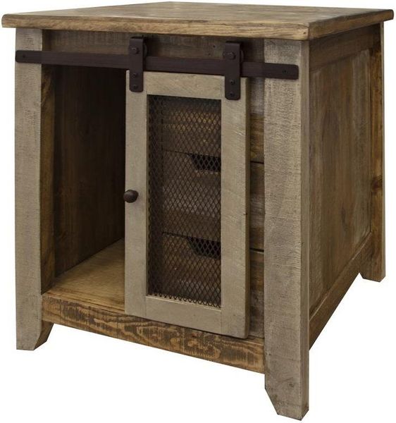 Antique 3 Drawer, 1 Door End Table