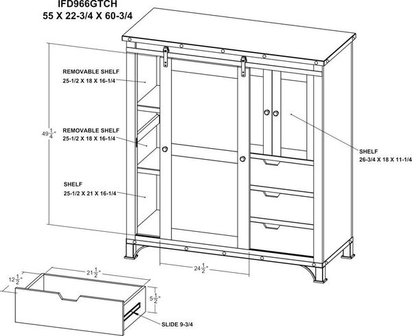 3 Drawer 1 Sliding Door 2 Door Gentlemen's Chest