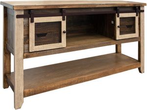 Antique 4 Drawer, 2 Doors Sofa Table