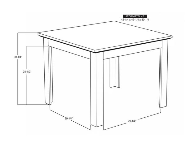 Loft Brown 42" Dining Table