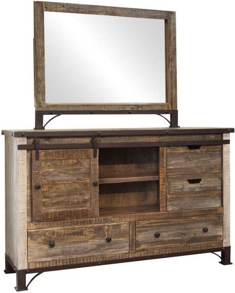 Antique 6 Drawer, 1 Sliding Door, Dresser